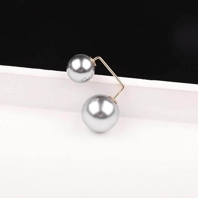 Pärlbrosch pärlbrosch kvinnor lapel anti-reflex säkerhet brosch pins: Silvergrå