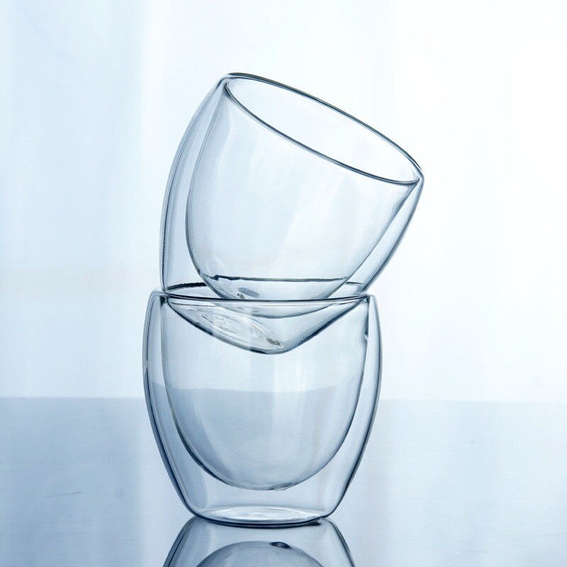 Double-layer Cup 80ml/150ml/250ml/350ml/450ml High Borosilicate Heat-resistant Glass Cup Beverage Cup Double Wall Glass