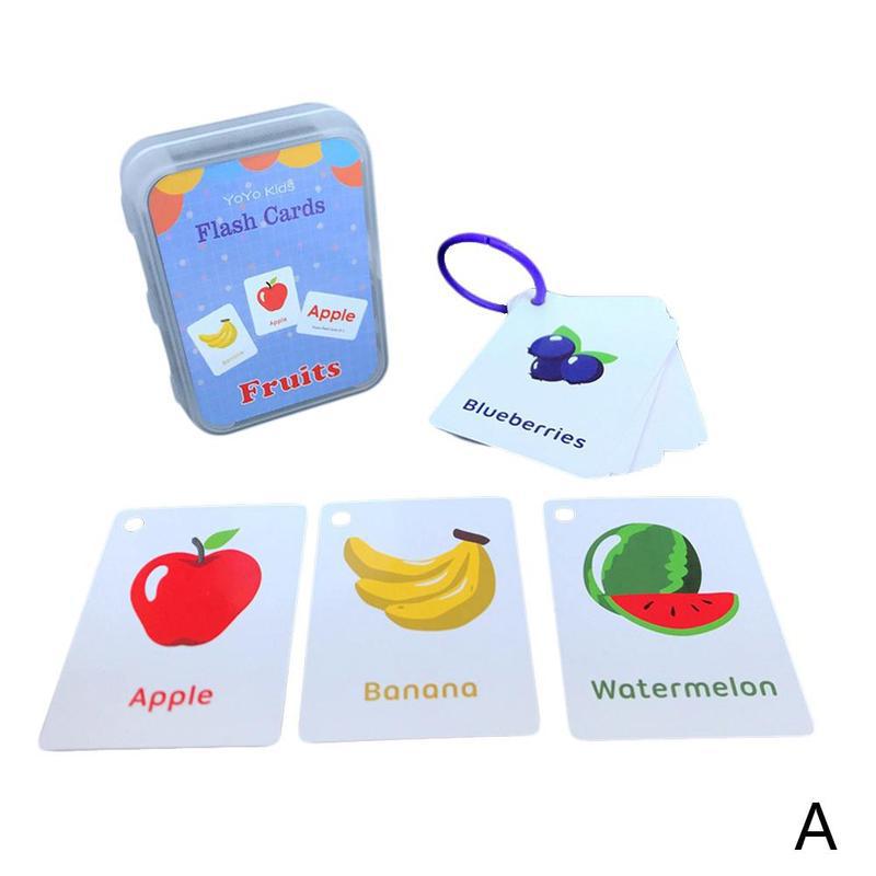 Montessori Cartoon Language Learning Cards Kids Early Development Learning Educational Language Training Ognitive Memory Cards: A