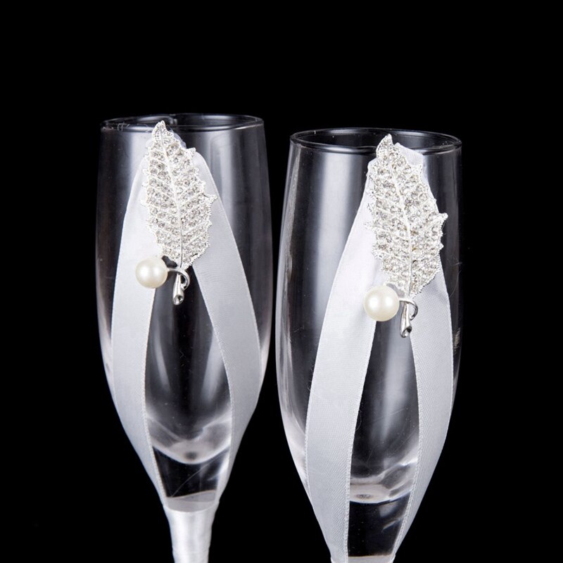 Set van 2pc/ champagneglazen voor bruid en bruidegom, set van bekers en toastbekers voor bruiloften en feesten