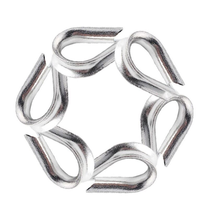 GTBL 30 PCS M3 Stainless Steel Thimble for 3/32 inch and 1/8 inch Diameter Wire Rope, Wire Rope Chain Thimble