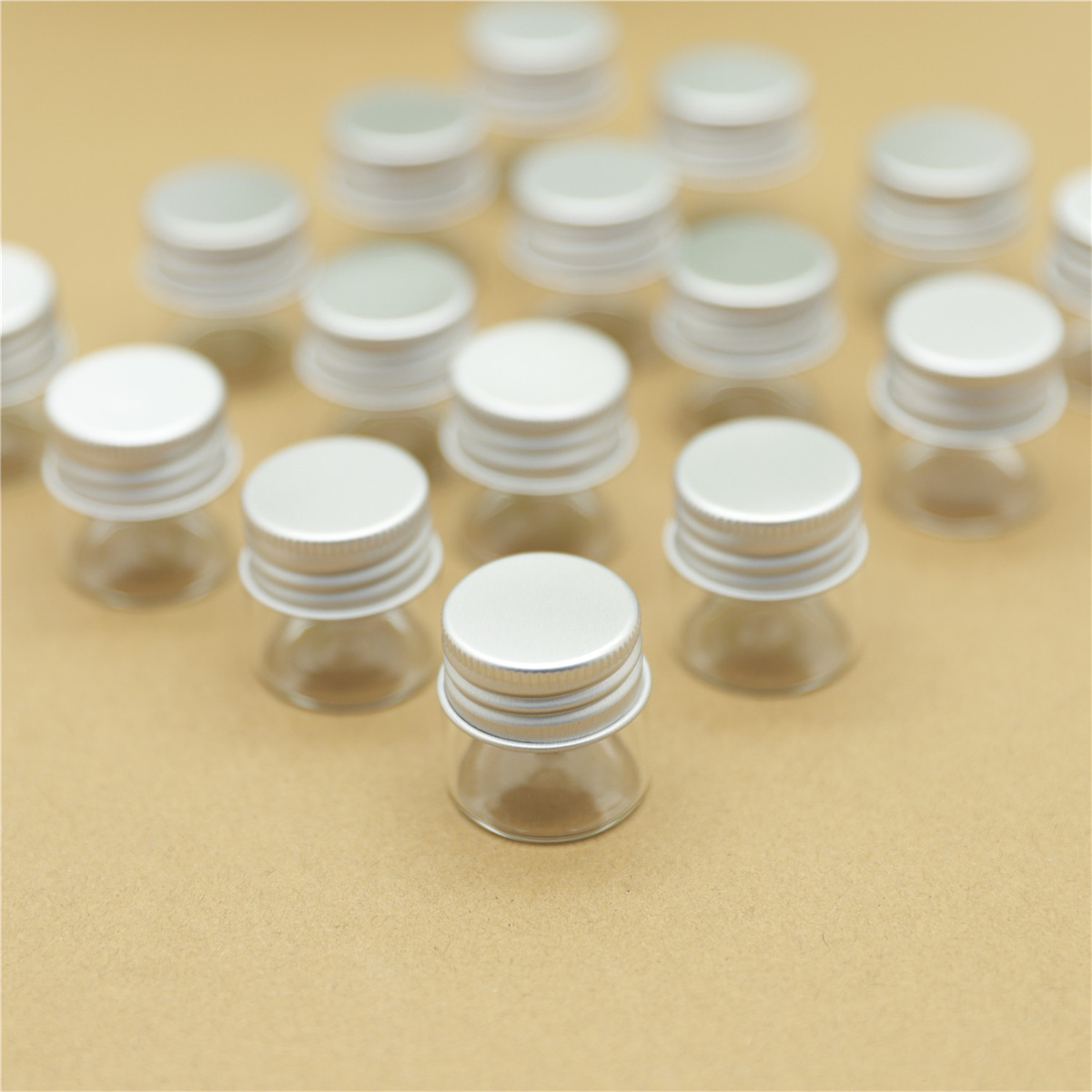 50/100 pcs/lot Small Glass Bottles Aluminum Caps 21*30*30mm 10ml Glass Jars Decorative Glass Containers DIY Craft Vial Bottles