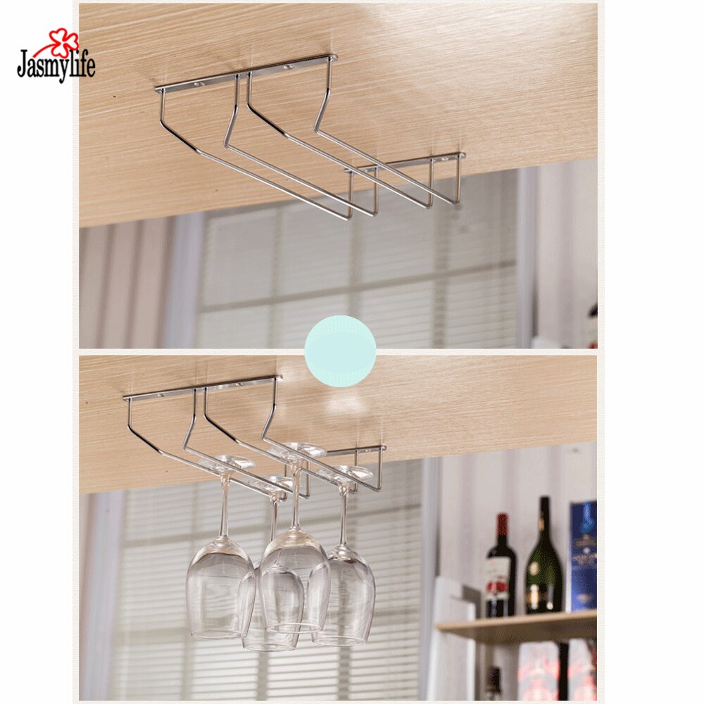 18 CM Zwarte Wijnglas Rack, Onder Kast Wijnglazen Houder, Opknoping