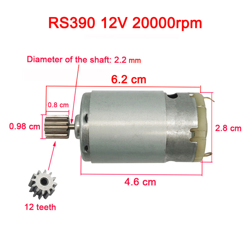 Silnik prądu stałego do samochodu elektrycznego dla dzieci, szybki silnik do samochodu dziecięcego, silnik o dużej mocy DL 550, silnik 570 35000 obr./min: Ciemnoszary