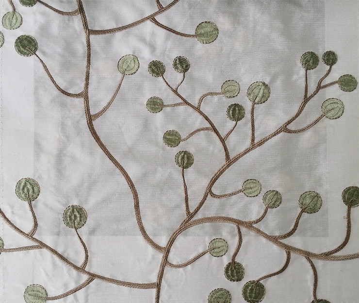 Overalt broderi silke som små grene blade blomsterpude pude dekorativ stol polstring stof 140cm sælges efter meter