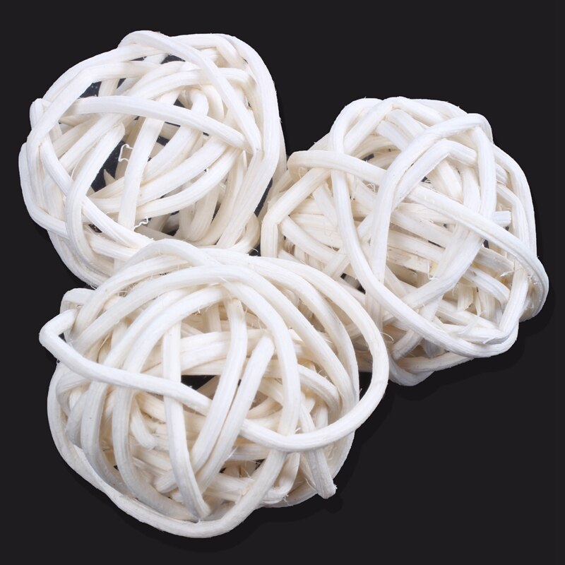Rotan bollen groen lichtgroen crème assorti rotan 5cm 24 st