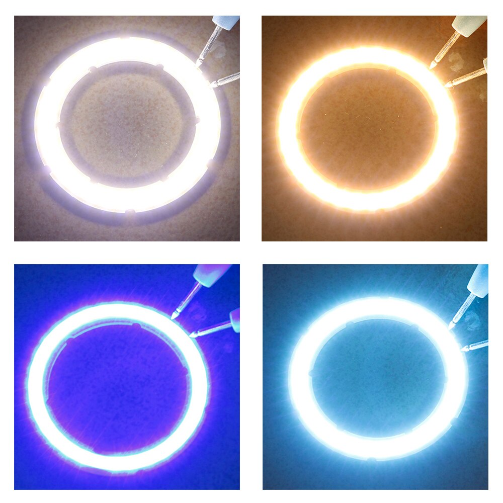 2 uds Chip LED 12V 12V 6W COB lámpara de Chips diámetro 60mm coche-estilo faro anillos de Halo de coche Ojo de Ángel accesorios para automóvil motocicleta decoración JQ