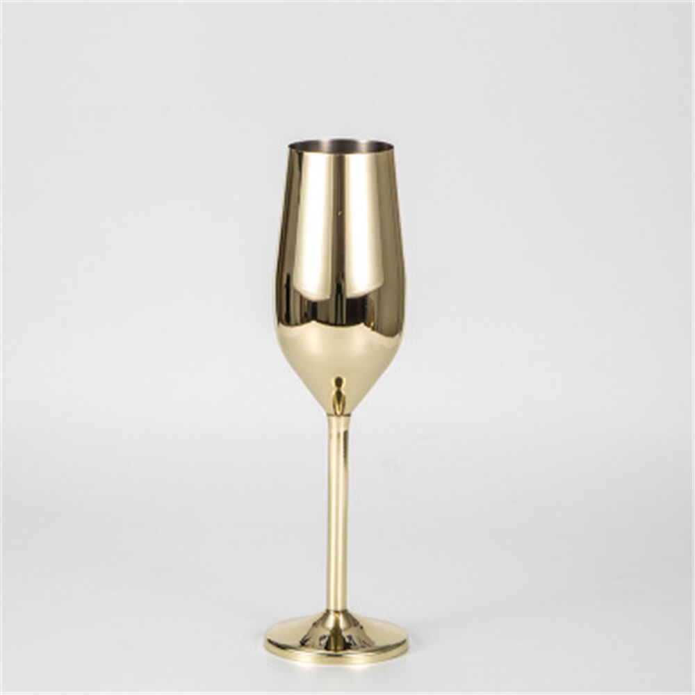 Stainless Steel Red Wine Glass Copper Plated Champagne Cup 200/500ML Goblet -Resistant Sparkling Wine Glass Cider Goblet