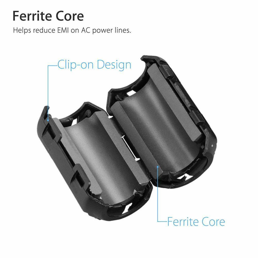 Anillo de ferrita con Clip, supresor de ruido para EMI RFI, componentes activos, filtros, 3mm, 5mm, 7mm, 9mm, 13mm, 2 uds.