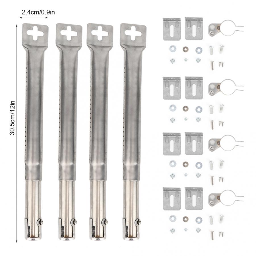 BBQ Grill Pipe 4pcs Telescopic Stainless Steel Pipe Tube Burners BBQ Grill Parts Replacement for Brinkmann Grill Tube: Default Title