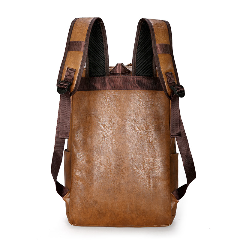 hommes sac à dos étanche en cuir PU sac de voyage homme grande capacité adolescent mâle Mochila sacs à dos d'ordinateur portable