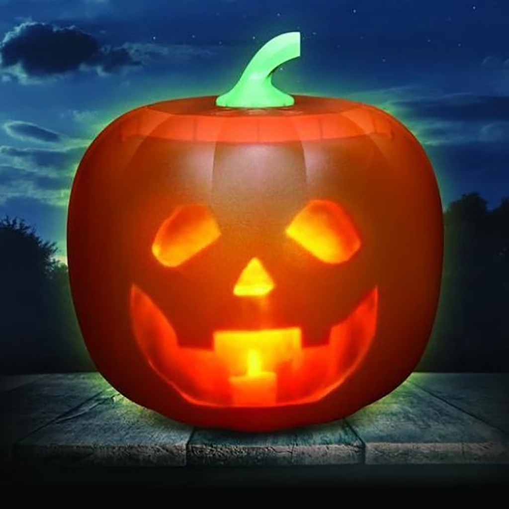 Halloween Electric Pumpkin Projection Lamp Toy Halloween Talking Animated Pumpkin with Built-In Projector & Speaker 3-In-1 AD