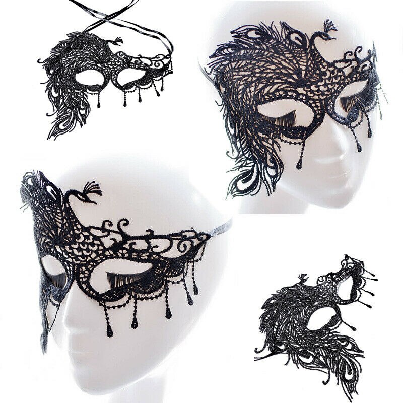 Masque en dentelle pour femmes noires 1 pièce | Sexy masques pour fête Halloween mascarade, masque de carnaval et Costumes vénitiens pour Mardi et Mardi anonyme