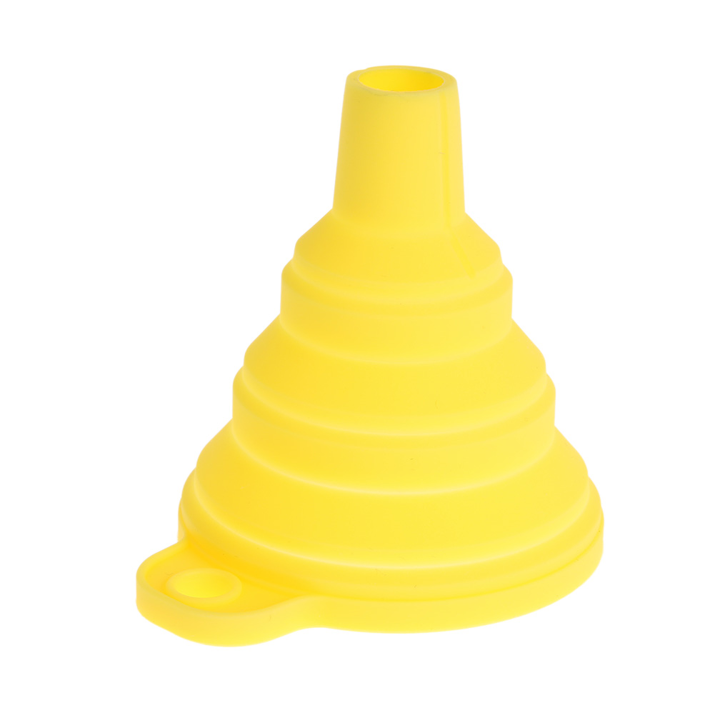 1pc Mini Opvouwbare Trechter Kleurrijke Silicone Inklapbare Stijl Trechter Opvouwbare Draagbare Trechters Keuken Accessoires Gadgets: Yellow