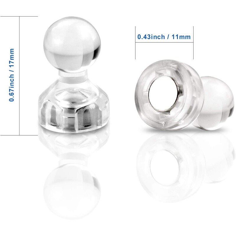 120 Pack Push Pin Magnets, Transparent Colour Fridge Magnets, Perfect for Whiteboard Magnets, Office Magnets, Map Magnets