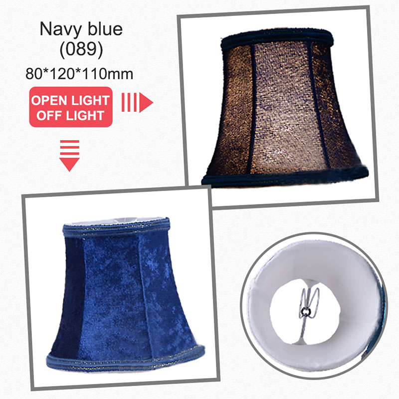 Art déco Lint abat-jour Style nordique lampe couverture pour E14 cristal lustre bougie lampe abat-jour pour chambre salon: Navy blue