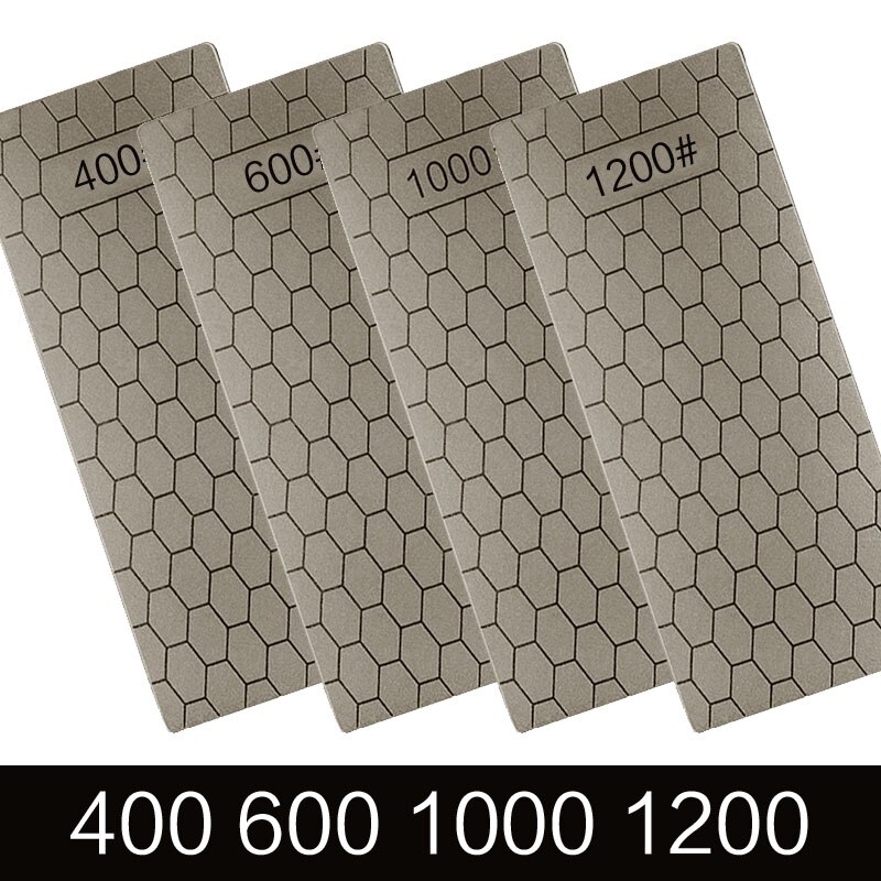 Diamond sharpening stone 400# 600# 1000# 1200# sharpener 1 piece set of ultra-thin honeycomb surface whetstone sharpening tool: Army Green