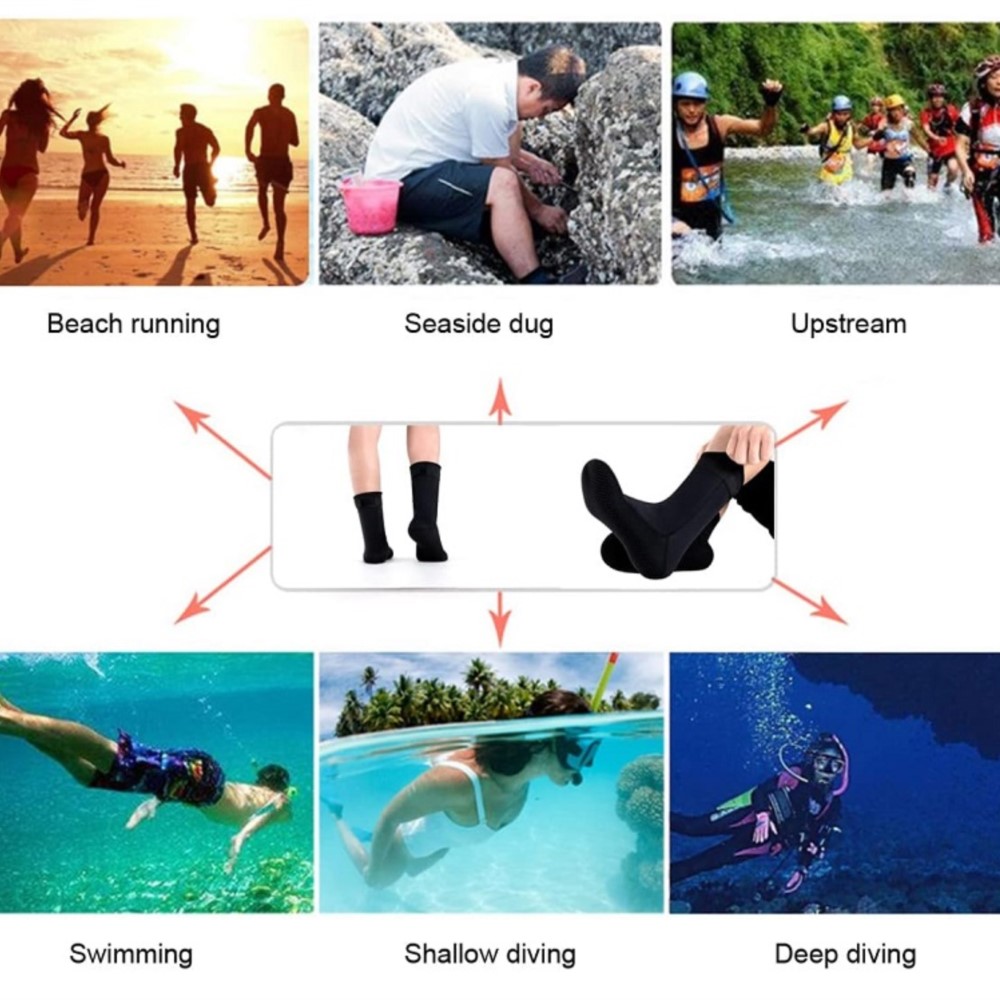 Calzini in neoprene 3mm 5mm Scarpe da muta Calde Surf Pinne da nuoto Calzini Elasticità Stivali da spiaggia Calzini antiscivolo per Snorkeling Immersioni