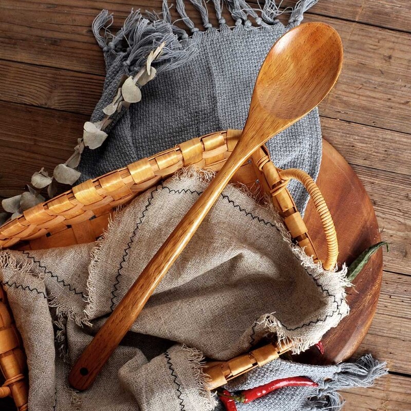 Cuillère géante en bois de 16.5 pouces, à Long manche pour cuisiner et remuer les ustensiles de cuisine