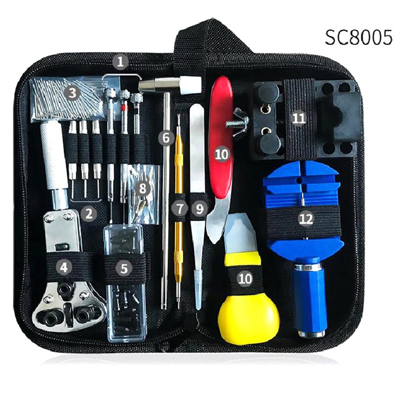 16/144Pcs Watch Tools Watch Opener Remover Spring Bar Repair Pry Screwdriver Clock Watch Repair Tool Kit Watchmaker Tools Parts: 147pcs