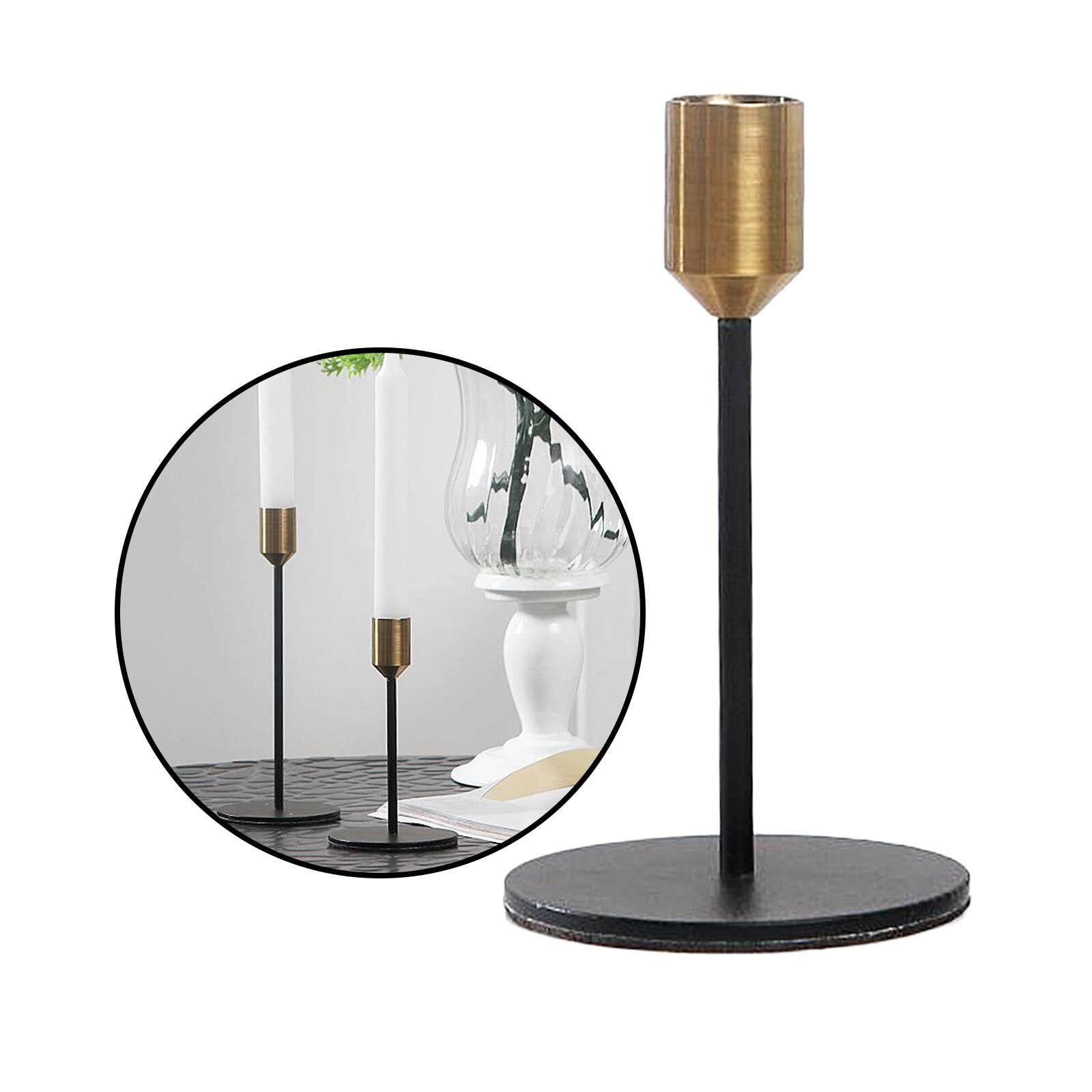 Iron Taper Candle Holder Candlestick Table Centerpiece Dinner Decor S: S