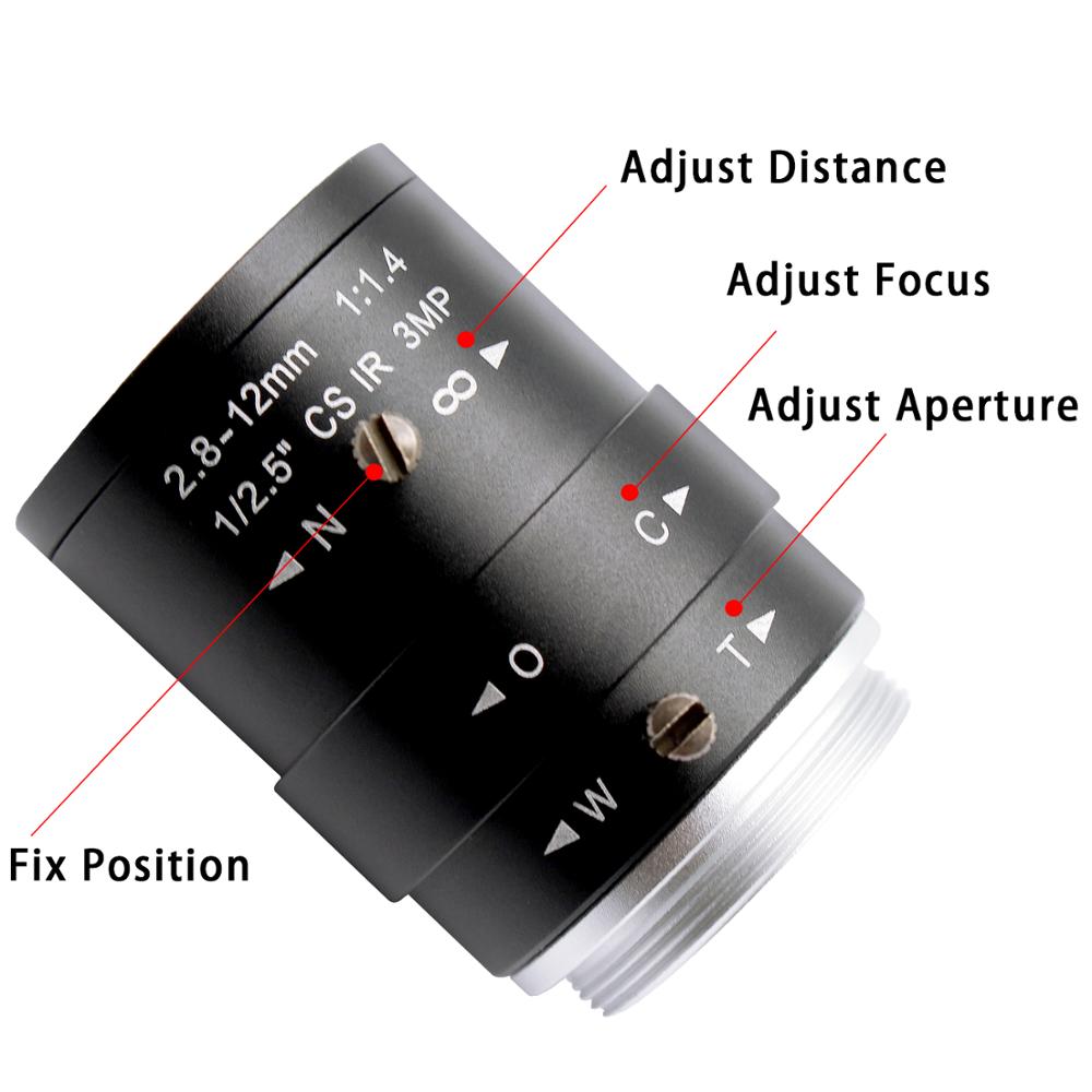 Megapixel 2.8-12mm Varifocal HD Security Camera Lens Manual Zoom &amp; Focus CS Mount