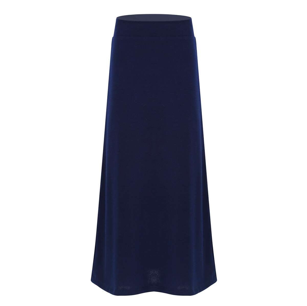 iiniim Kids Girls Solid Color Stretchy Lightweight Maxi Skirt for Casual Party School Summer Skirts Parties Clohing for Child: Navy Blue / 12