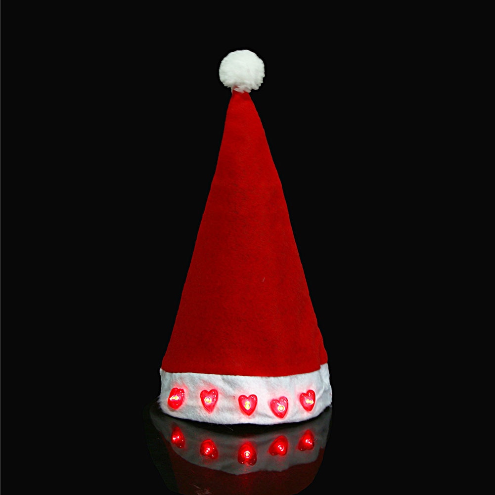 Children Toys LED Santa Claus Hat Non-woven Fabric Luminous Christmas Cap Kid Boy Girl Xmas Decoration 8 N