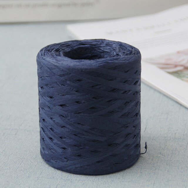 1 stücke 200m/rolle Bast Papier Bänder Verpackung Schnur Seil Für Kasten Verpackung Diy Handwerk Dekorationen: königlich Blau