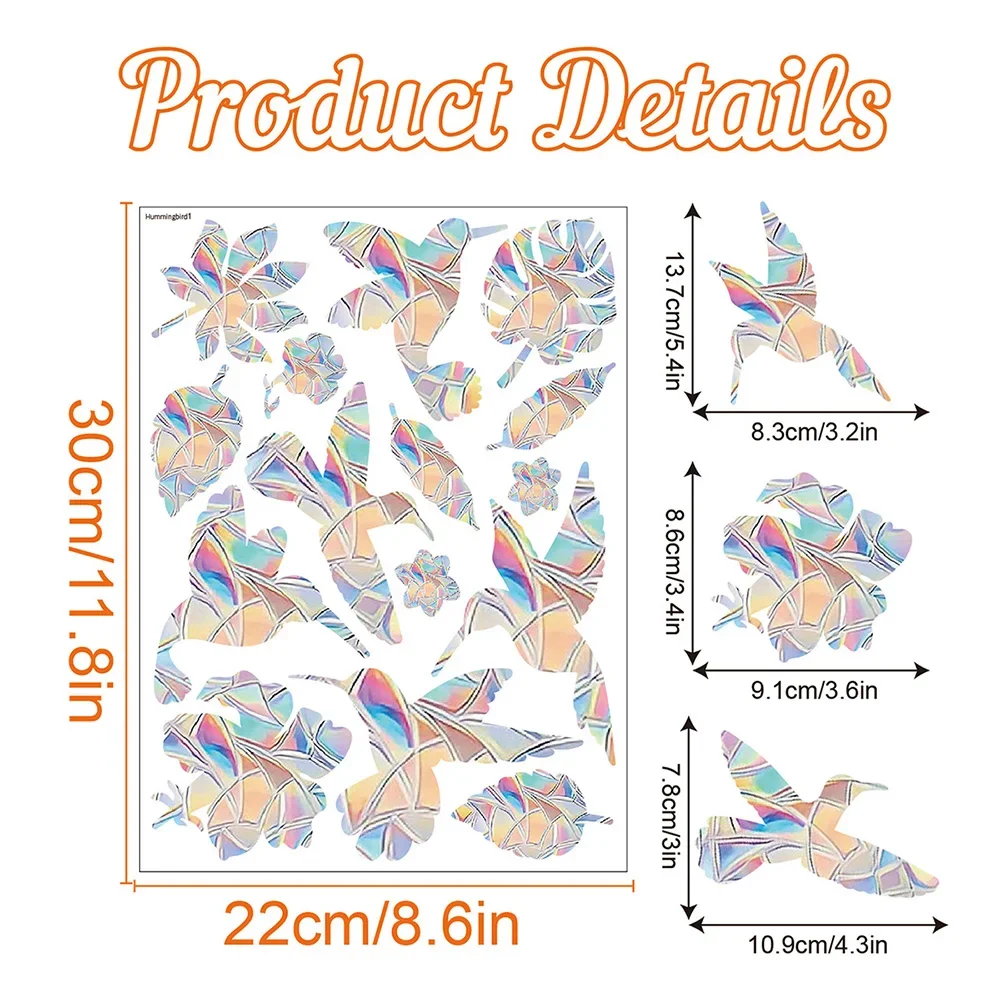 Sunshine Catcher Colorful Window Stickers Rainbow Prism Butterfly Electrostatic Glass Stickers PVC Anti-collision Window Sticker: Ivory
