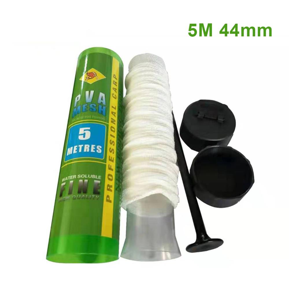 5m pva vatten lösande smalt fiske skyddat nätverk smalt nätrör nät karp fiske matare beten refill strumpa betespåse: 44mm