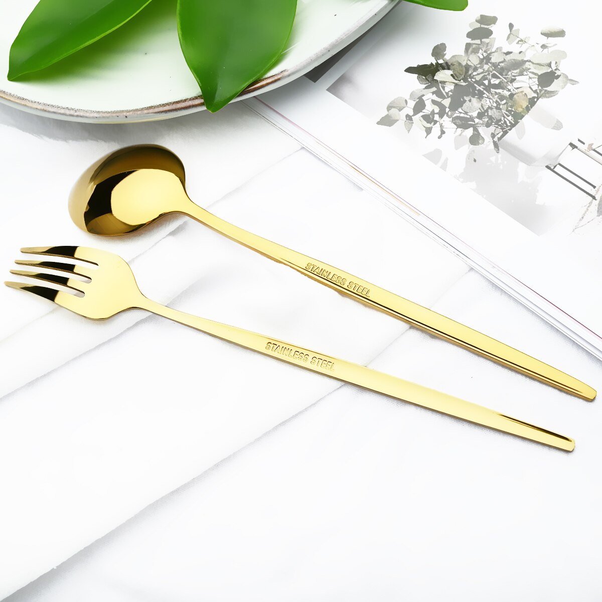 6Pcs/Set Stainless Steel Dinnerware Colorful Dessert Spoon Cutlery Set Dinner Spoon Coffee Spoons Tableware Kitchen Silverware