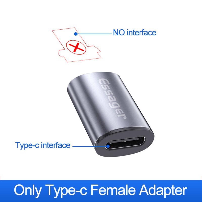 Essager Magnetische Micro Usb Adapter Voor Iphone Samsung Xiaomi Micro Usb Female Naar Type C Male Kabel Magneet Converters Connector: USB C Female Adapter