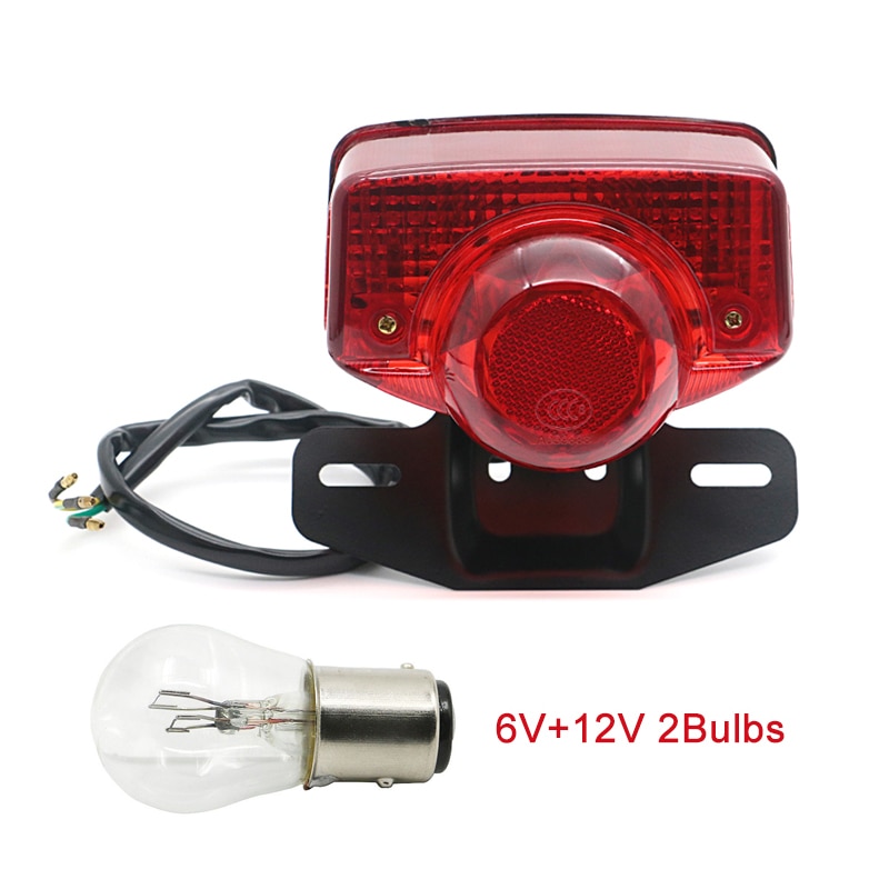 Bakljus bakljus stopp broms lampa w/ lampa 6v 12v för honda  ct70 ct90 ct125 xl70 cl70 cl90 trail 70 moped  sl70 s90 skoter