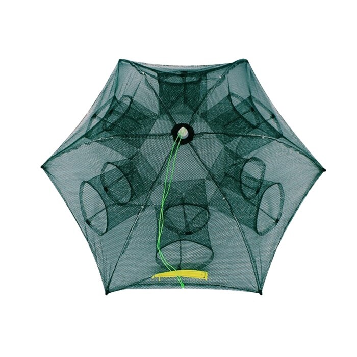 4/6/8/12/16 Hole Fishing Net Folded Portable Hexagon Fish Network Automatic Fishing Shrimp Trap Fish Minnow Crab Baits Cast Mesh: 6 Sides 12 Holes