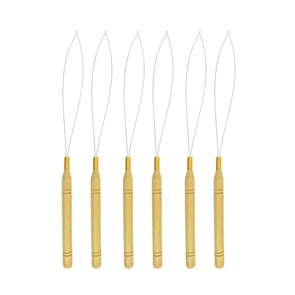 Micro Rings Loop Threader Treknaald Gebruikt met Haartang Kralen Micro Ring Haarverlengingsgereedschap Naald Haaknaaldlus: witte kleur