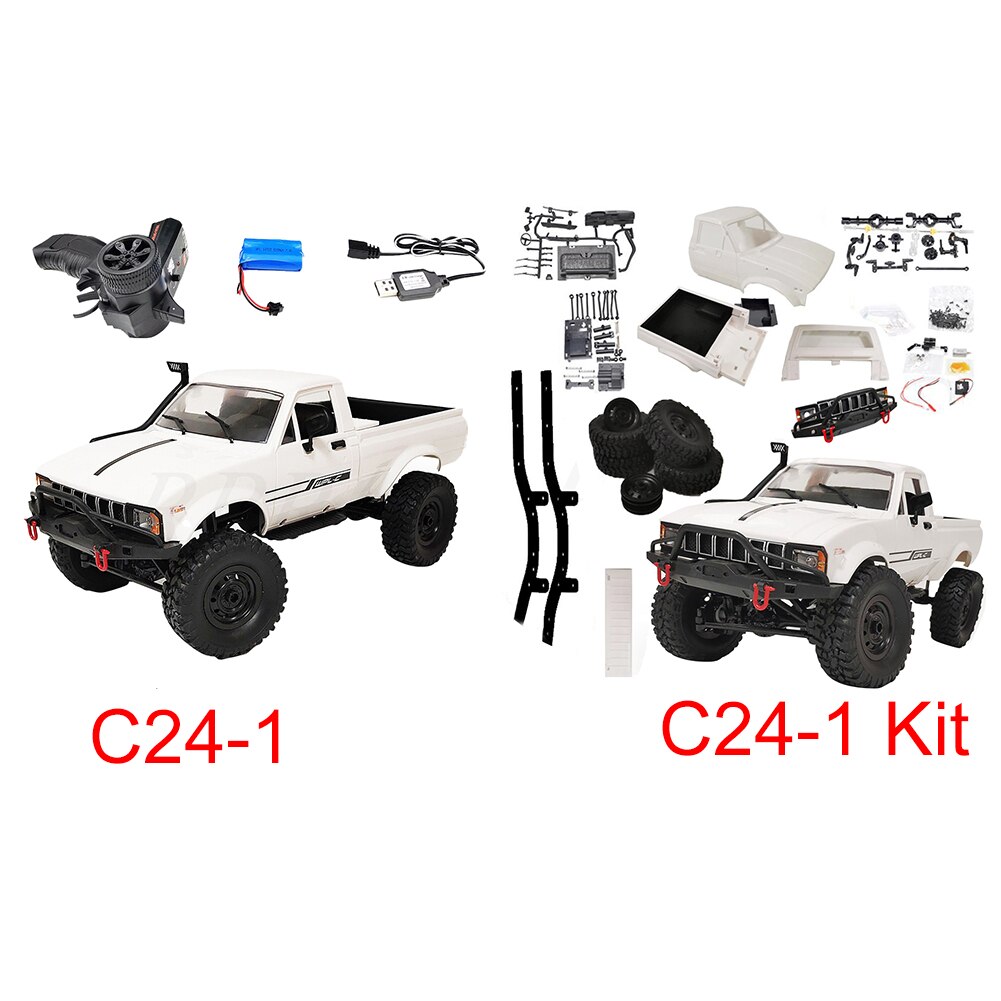 をwpl 1 C24-1リモートコントロール4WD diyのためのトラックレースモデル玩具子供電動rcカークライミング車両ピックアップ速度子供ギフト