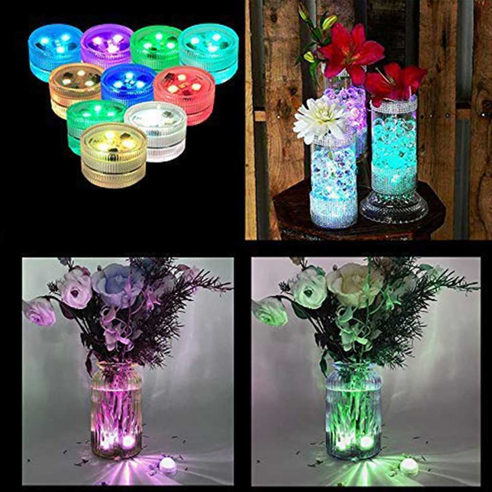 IP68 Waterproof Battery Operated Multi Color Submersible LED Underwater Light for Fish Tank Pond Swimming Pool Wedding Party