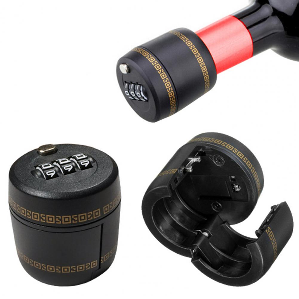 Tapón de vino con bloqueo de código, protección del medio ambiente, duradero, PC, candado de tapa de botella de vino para Bar
