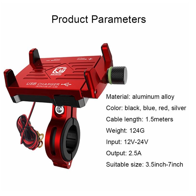 Motorfiets Telefoon Houder Usb Fast Charger Opladen Moto Bike Bracket Mount Stuur Voor Cafe Racer Cruiser Chopper