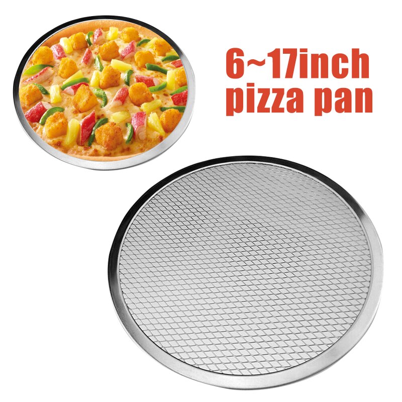 6-17 inch Non stick Pizza Screen Pan Baking Tray Metal Net Seamless Aluminum Metal Net Bakeware Kitchen Tools Baking Mold