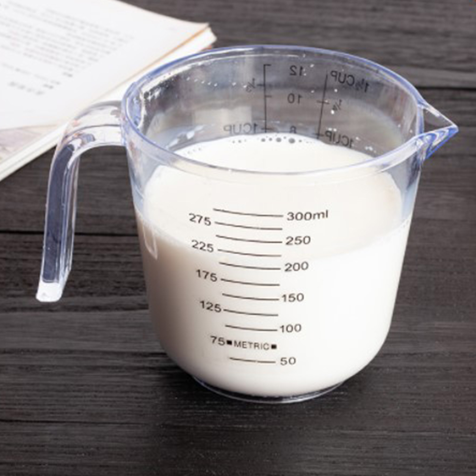 Tasse à mesurer en plastique Borosilicate de 300ML, verre gradué avec poignée, résistant à la chaleur, outils de mesure du vin, du lait