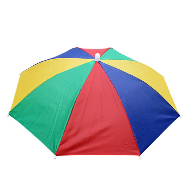 Foldbar hat hovedbeklædning paraply solskærm vandtæt kasket til udendørs aktivitet baseball vandreture camping hovedudstyr: Farverig
