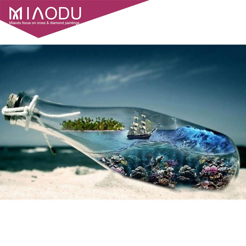 Miaodu Woondecoratie Kruissteek Mozaïek Mysterieuze fles Muursticker Diy Diamant Schilderij zoete Daimond Schilderijen Diaman
