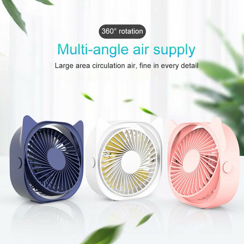 Kleine persoonlijke usb-bureauventilator, ,3 snelheden, draagbare desktop-tafelventilator, aangedreven door usb, sterke wind, stille werking, voor thuis of op kantoor.