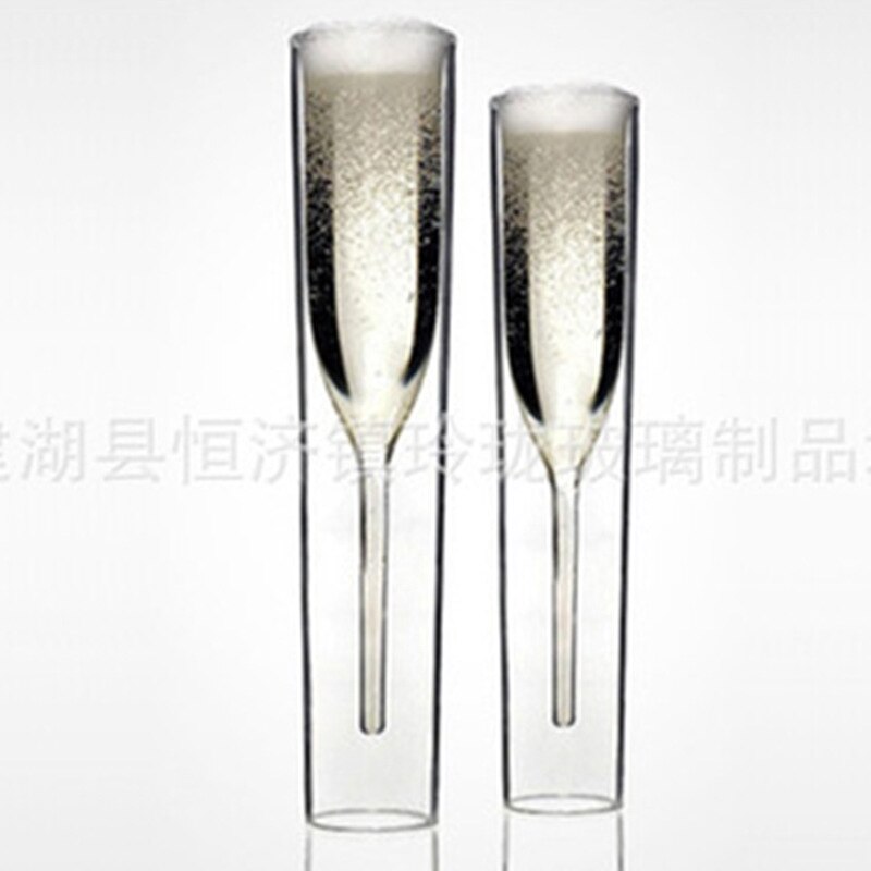 Champagneglas dubbelwandige glazen fluiten kelk bubbelwijn tulp cocktail bruiloft feest beker  wy80301