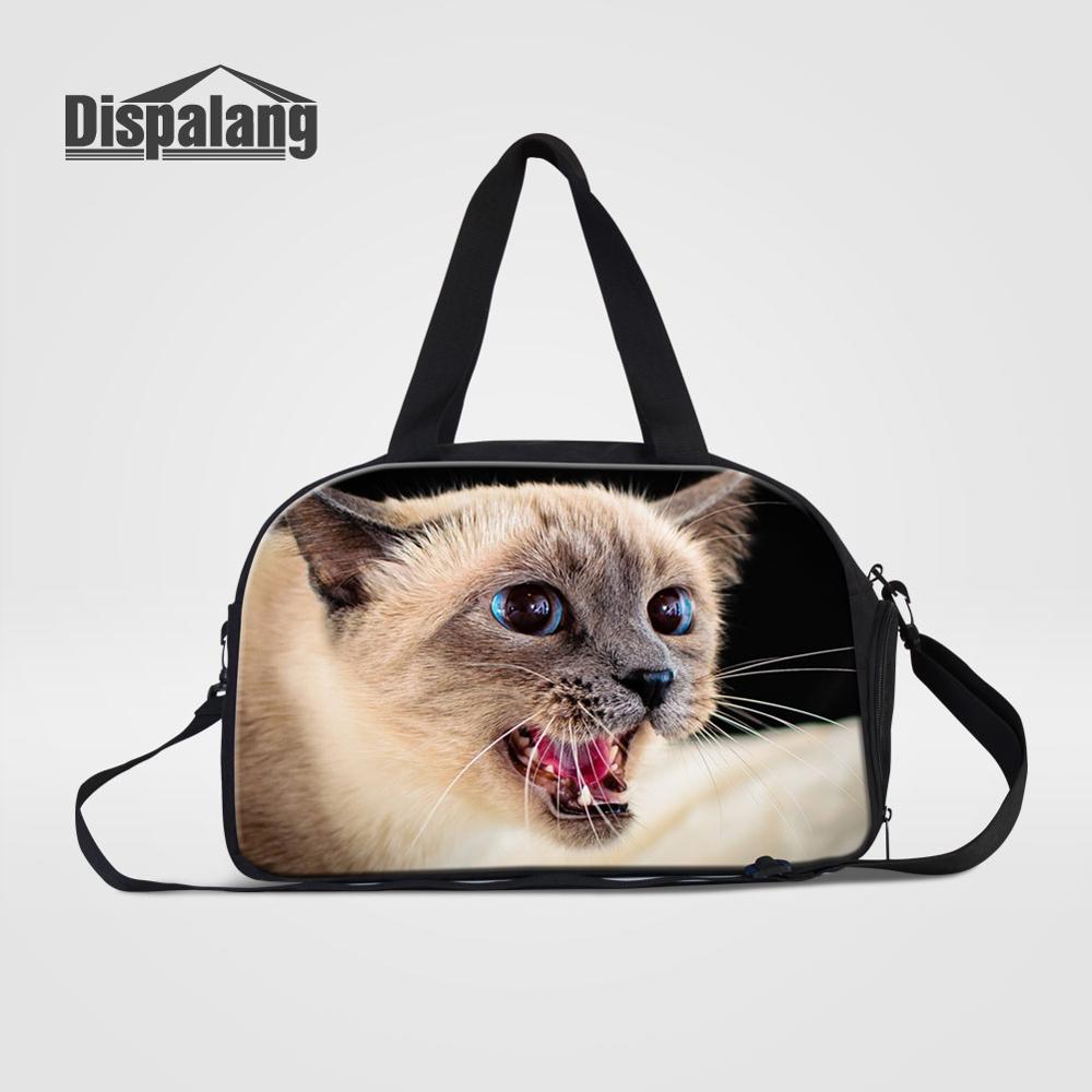 Dispalang Women Travel Bags Cat Animal Print Men Luggage Travel Duffle Bags Daily Travel Handbag Bag Shoulder Bag Bolso Deporte: Ivory