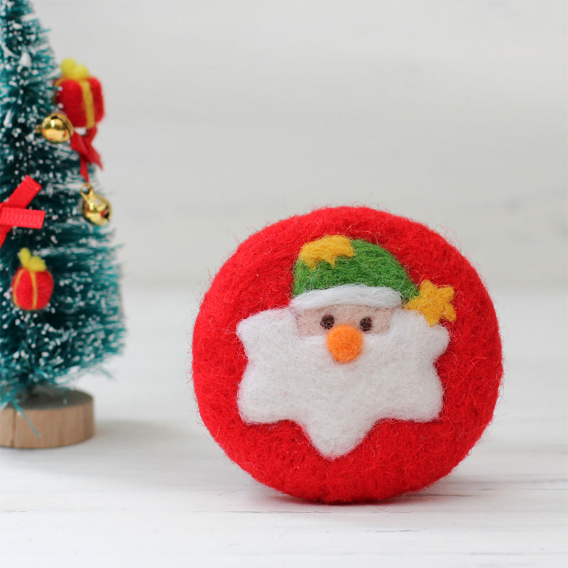 LMDZ-broche de fieltro para manualidades, Kit de fieltro de lana hecho a mano, corona de decoración de Navidad, árbol de Navidad de Santa Claus, 1 ud.