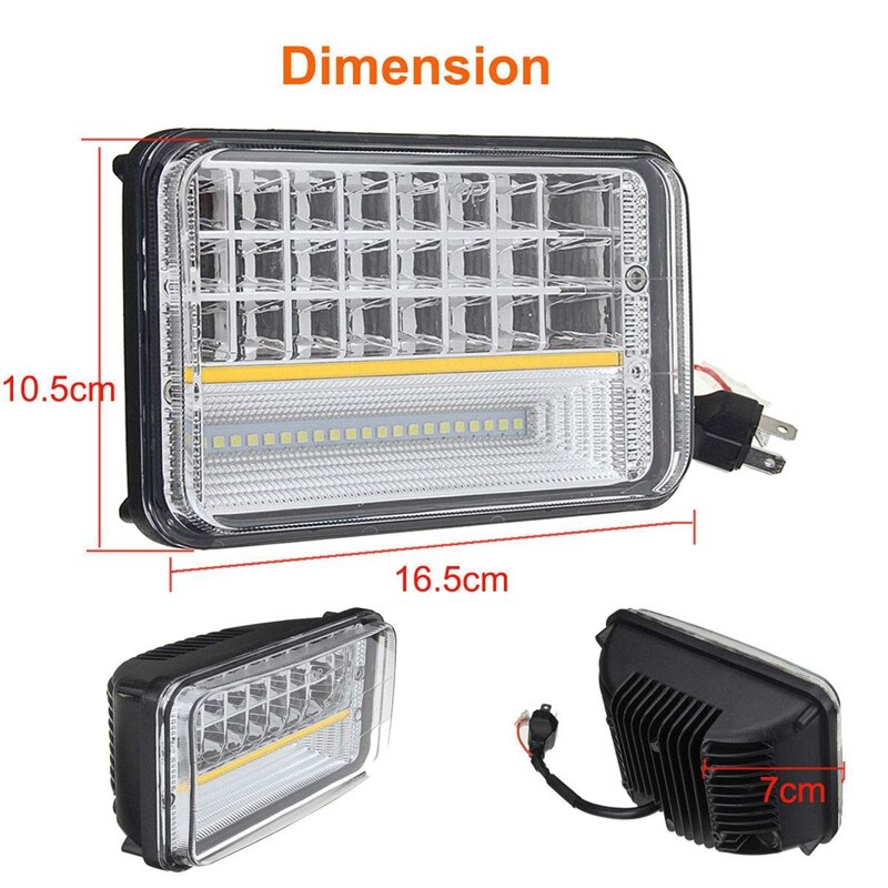Universal Rectangular 4X6 Inch LED Headlight High Low Beam LED Headlight head light lamp Bulb