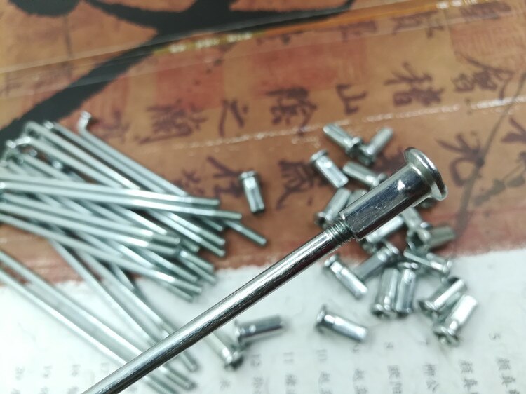 40 stuks elektrische fiets/fiets spaak zilver 8g diameter 3.5mm*105/120mm spaken staal + nippels motorfiets spaken